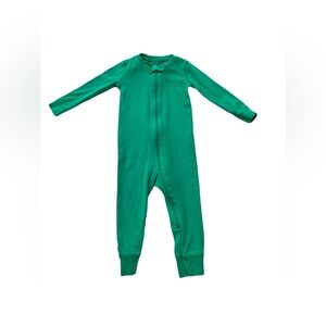 Primary Size 12-18 Months Green Organic Zip Romper Pajamas